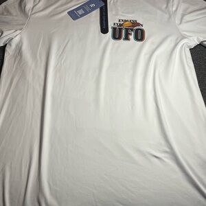 Romwe Endless Exploration UFO White T-Shirt new with tags size L